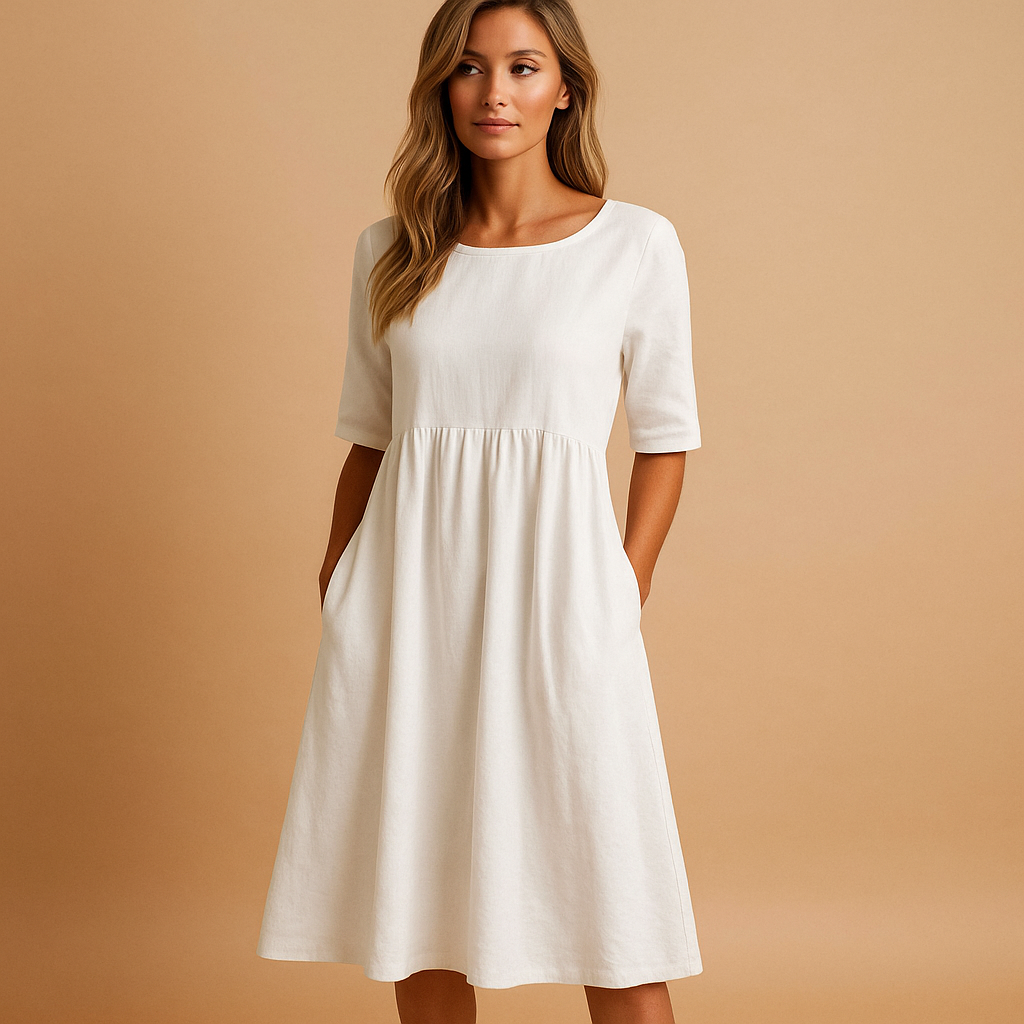 Women's Vintage Midi Dress Retro Elegant Style