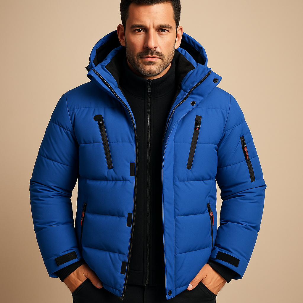 Men's Waterproof Winter Jacket Adjustable Hood