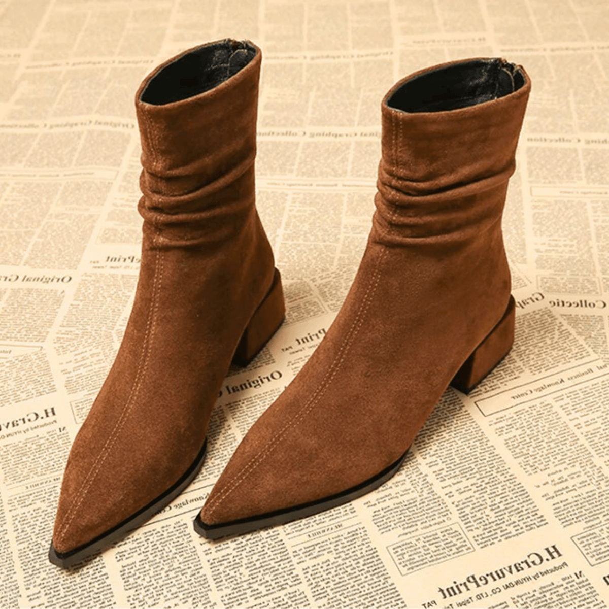 Women's Pointed Toe Block Heel Boots