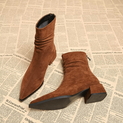 Women's Pointed Toe Block Heel Boots
