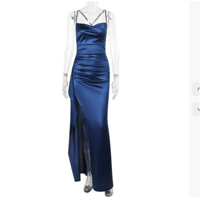 Image of Willow | Women's High Slit Spaghetti Strap Maxi Dress