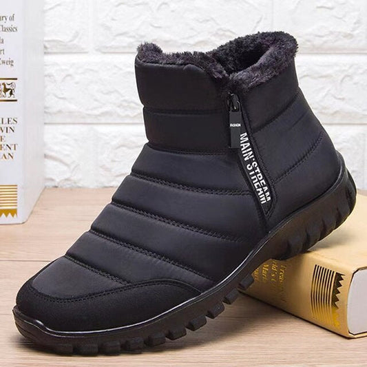 Mens Ankle Boots Leather Winter Boots Brown