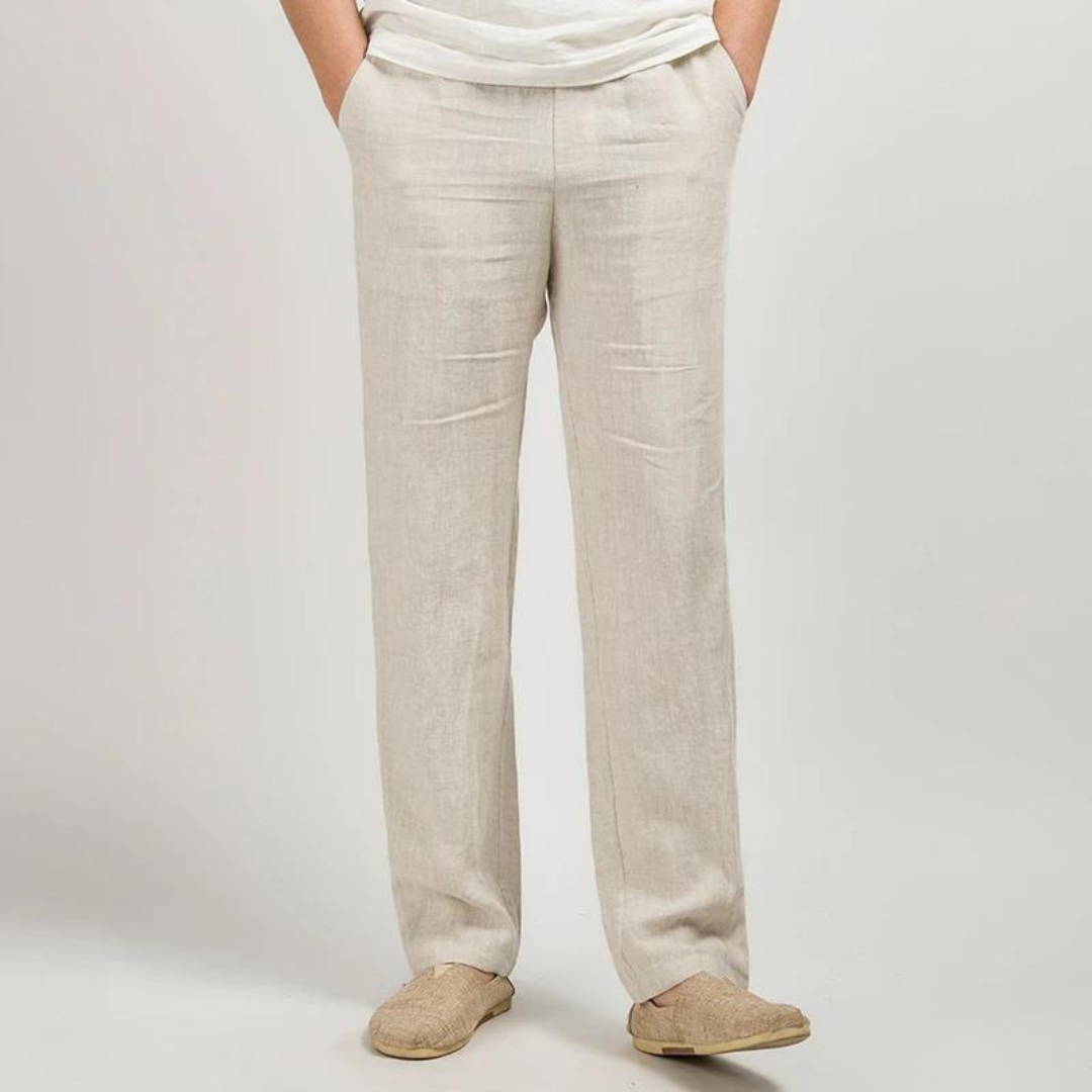 Men's Linen Straight Leg Trousers