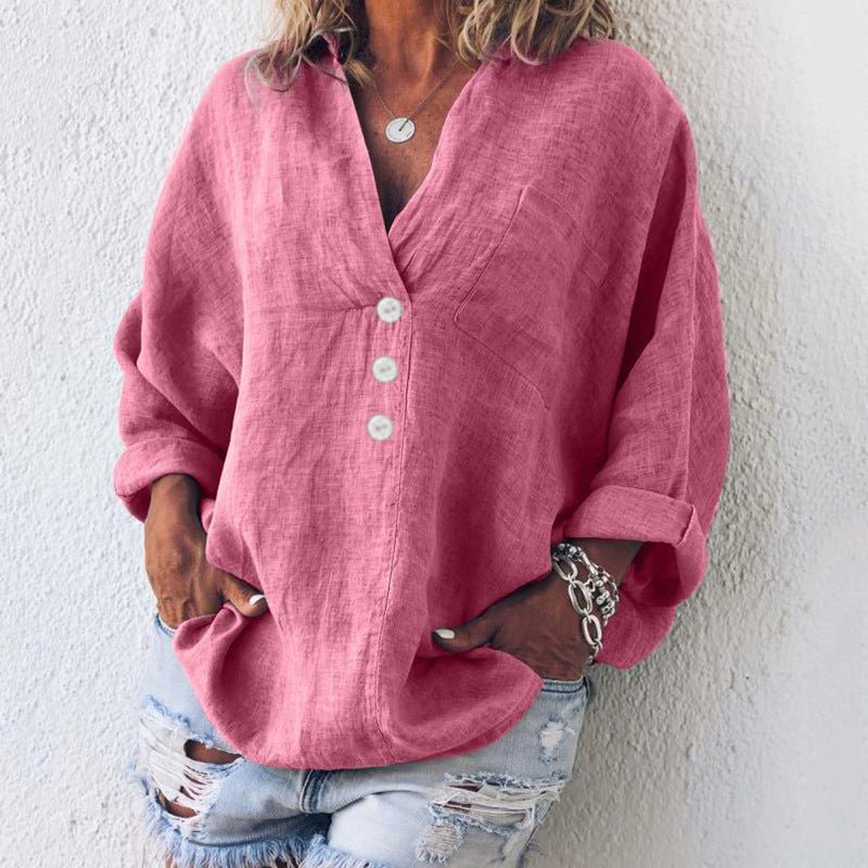 Women's Linen Blouse Relaxed Fit