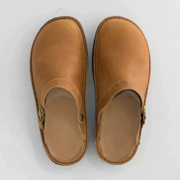 Comfort Leather Clogs Autumn Brown