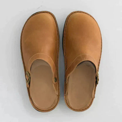 Comfort Leather Clogs Autumn Brown