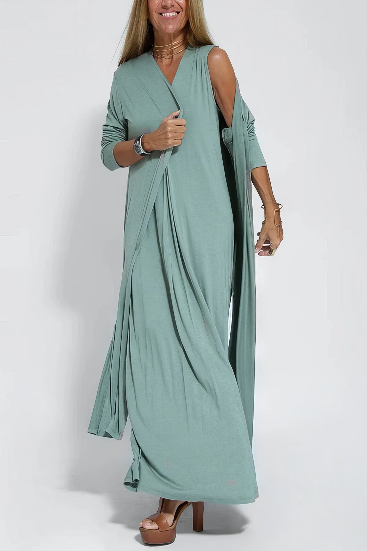 Women's Cardigan Maxi Set